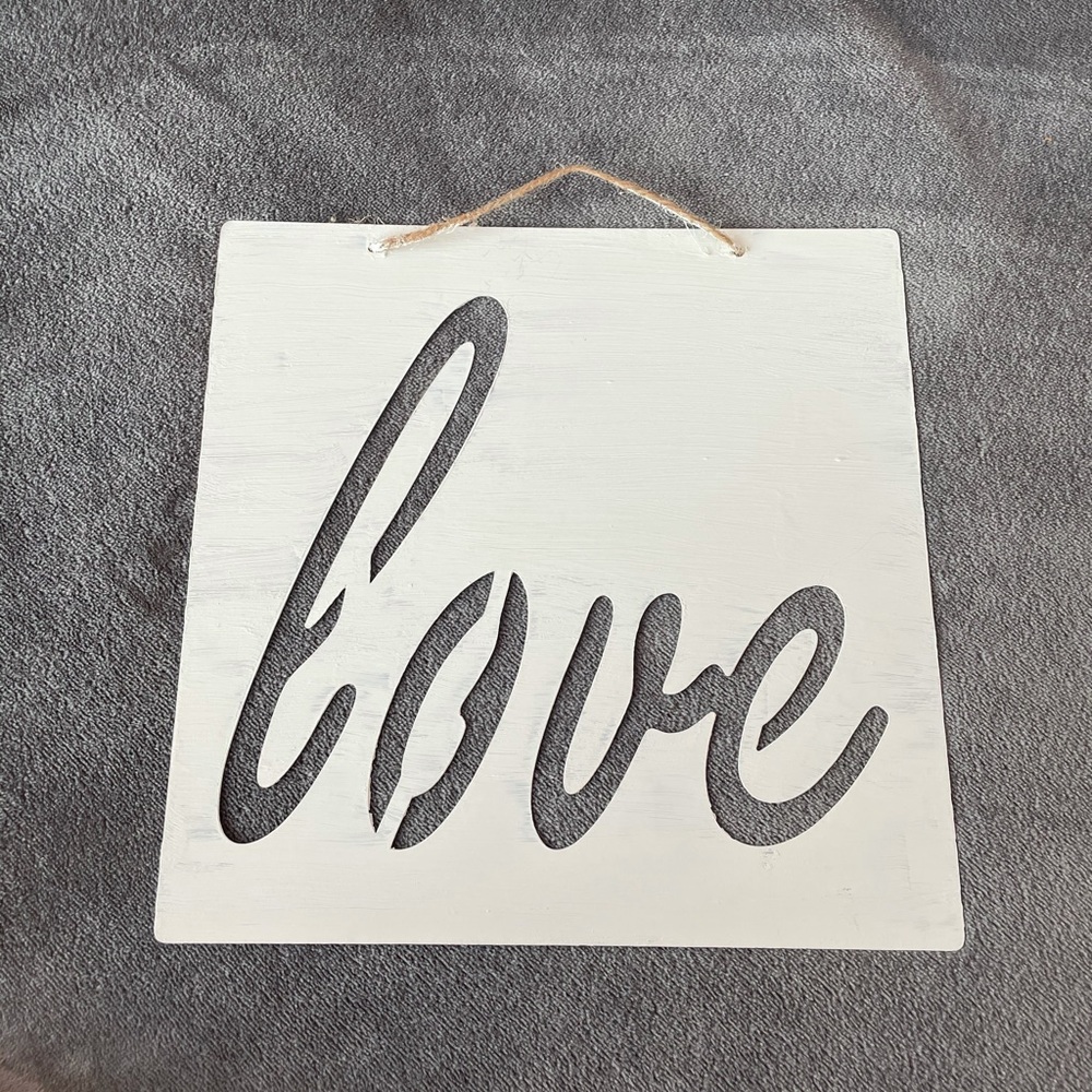white painted LOVE sign